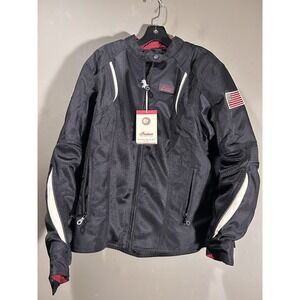 Indian Motorcycle Springfield Cafe Racer Jacket Womens Black Mesh Windproof Sz M